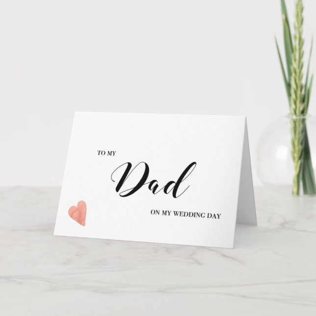 To My Dad Wedding Day Card (Front)