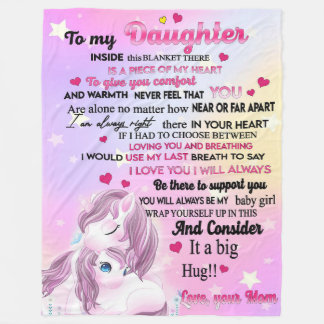 To My Daughter A Big Hug Love You Mom Fleece Blanket