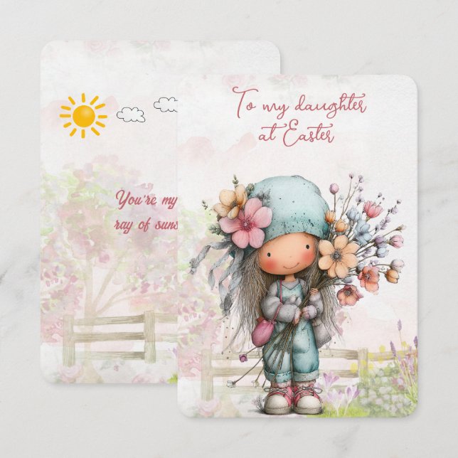 To my daughter at Easter Card (Front/Back)