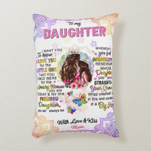 To My Daughter Birthday Gift, Cute Mom Baby Gift Accent Pillow
