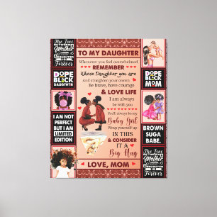 To My Daughter Birthday Gift, Cute Mom Baby Gift Canvas Print