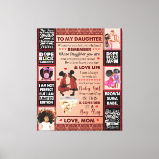 To My Daughter Birthday Gift, Cute Mom Baby Gift Canvas Print