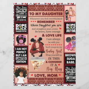 To My Daughter Birthday Gift, Cute Mom Baby Gift Menu