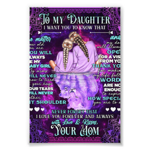 To My Daughter Birthday Gift, Cute Mom Baby Gift Photo Print