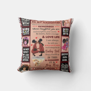 To My Daughter Birthday Gift, Cute Mom Baby Gift Throw Pillow