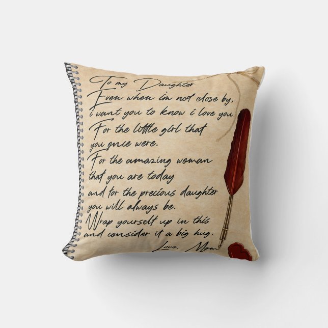 To My Daughter Birthday Gift, Cute Mom Baby Gift Throw Pillow (Front)