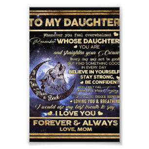 To My Daughter Butterflies Gift, Daughter Birthday Photo Print