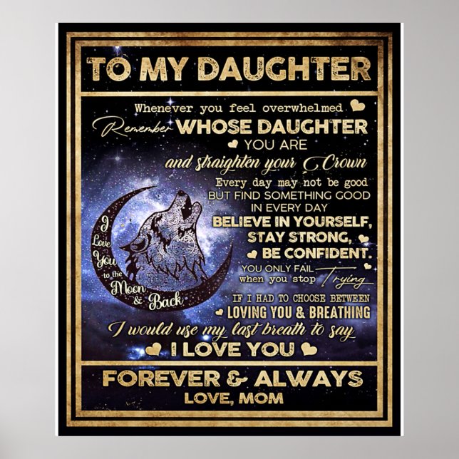 To My Daughter Butterflies Gift, Daughter Birthday Poster (Front)