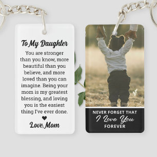 To My Daughter Custom Photo & Heartfelt Message Keychain