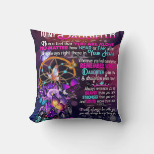 To My Daughter, Daughter Birthday Gift, Baby Girl Throw Pillow