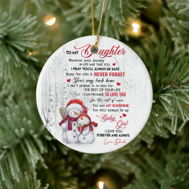 To my daughter from Dad Ceramic Ornament (Tree)