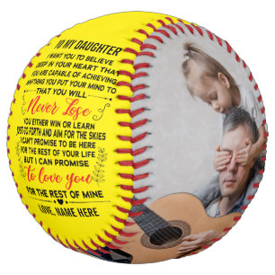 To My Daughter From Dad Quote & Custom 2 Photos Softball