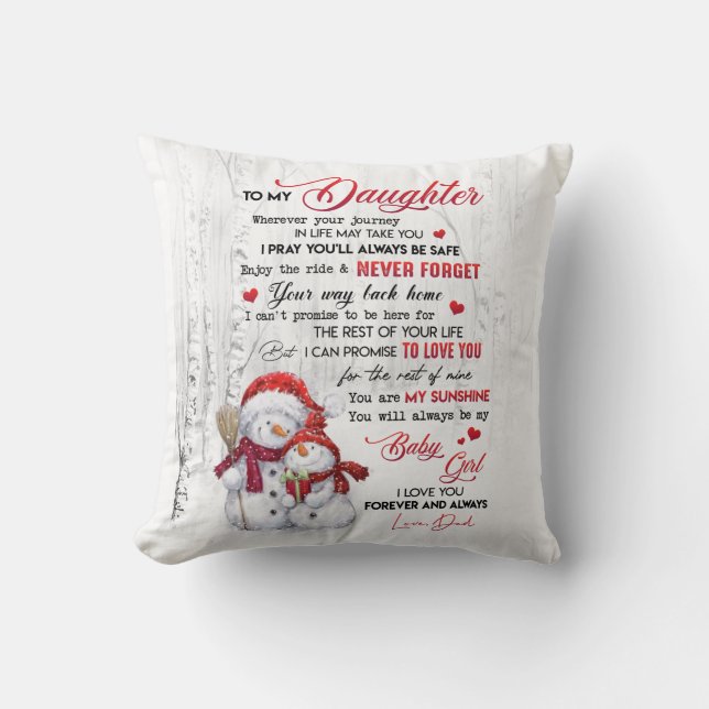 To my daughter from Dad Throw Pillow (Front)