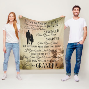 To My Daughter From Grandpa Fleece Blanket