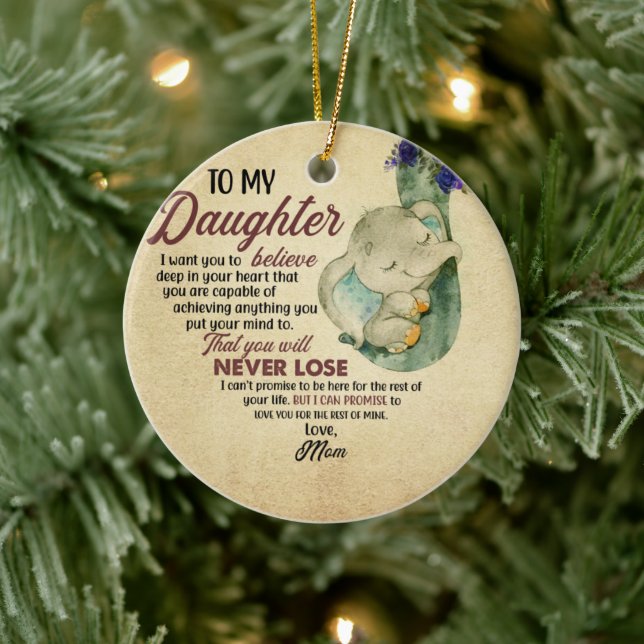 To my daughter from mom ceramic ornament (Tree)