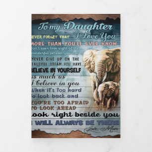 To My Daughter Funny Gift   Family Present Tri-Fold Announcement