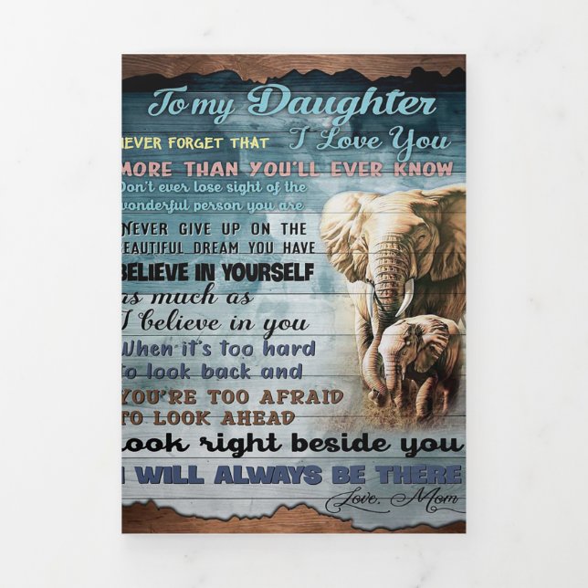 To My Daughter Funny Gift | Family Present Tri-Fold Announcement (Cover)