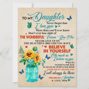 To My Daughter Gift,Butterfly Lover,Sunflower Gift