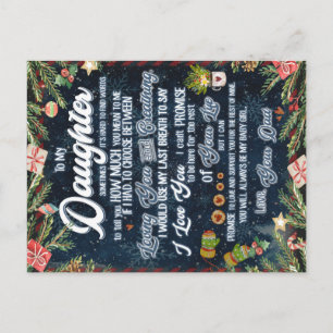To My Daughter Gift, Christmas Letter To Daughter Postcard