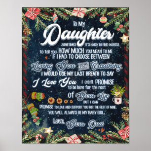 To My Daughter Gift, Christmas Letter To Daughter Poster
