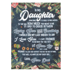 To My Daughter Gift, Christmas Letter To Daughter Tablecloth