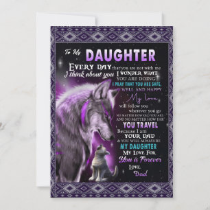 To My Daughter Gift, Daughter And Dad, Wolf Lovers Holiday Card