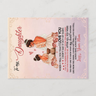 To My Daughter Gift, Daughter And Mom, Love Letter Announcement Postcard