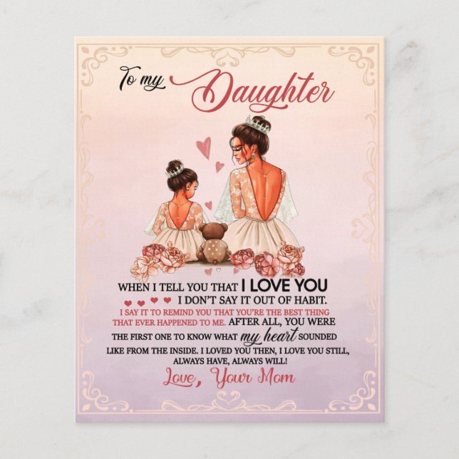 To My Daughter Gift, Daughter And Mom, Love Letter Flyer (Front)