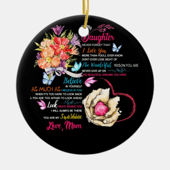 To My Daughter Gift From Mom Matching Family Ceramic Ornament (Front)