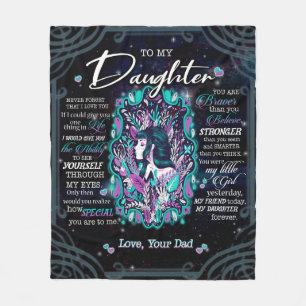 To My Daughter Gift, Letter To Daughter From Dad Fleece Blanket