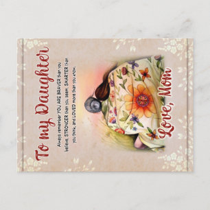 To My Daughter Gift, Love Letter Daughter And Mom Announcement Postcard