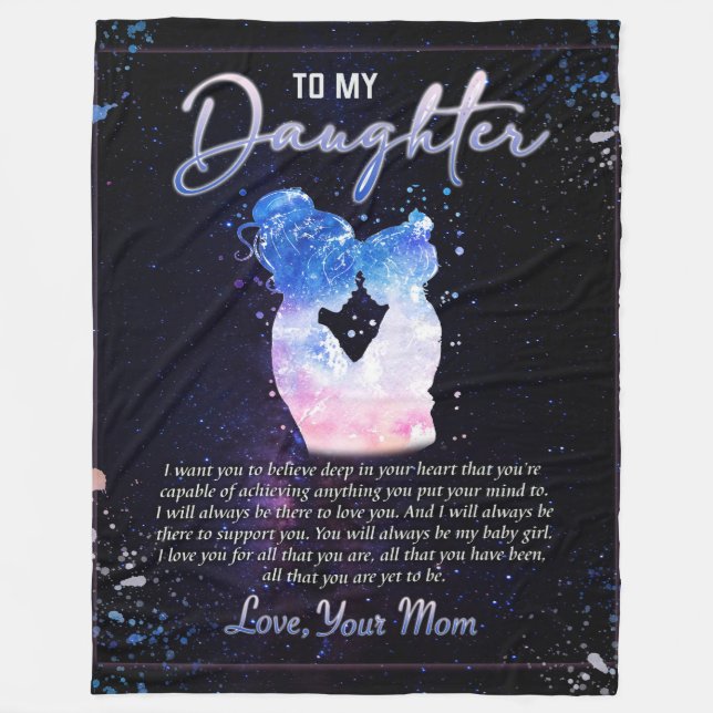 To My Daughter Gift, Love Letter Daughter And Mom Fleece Blanket (Front)