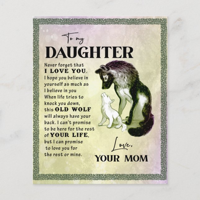 To My Daughter Gift, Love Letter Daughter And Mom Flyer (Front)