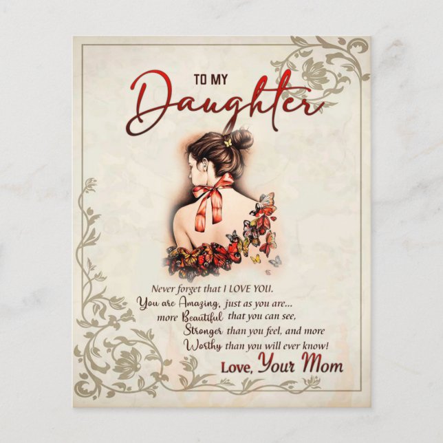 To My Daughter Gift, Love Letter Daughter And Mom Flyer (Front)
