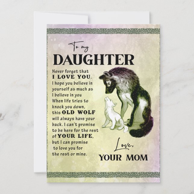 To My Daughter Gift, Love Letter Daughter And Mom Holiday Card (Front)