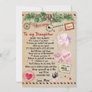 To My Daughter Gift, Love Letter Daughter And Mom Holiday Card