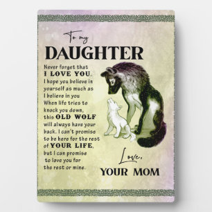 To My Daughter Gift, Love Letter Daughter And Mom Plaque