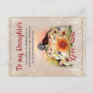 To My Daughter Gift, Love Letter Daughter And Mom Postcard