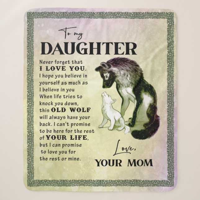To My Daughter Gift, Love Letter Daughter And Mom Sherpa Blanket (Front)
