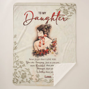 To My Daughter Gift, Love Letter Daughter And Mom Sherpa Blanket