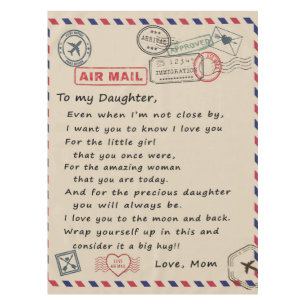 To My Daughter Gift, Love Letter Daughter And Mom Tablecloth