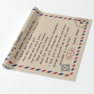 To My Daughter Gift, Love Letter Daughter And Mom Wrapping Paper