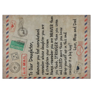To My Daughter Gift, Love Letter To Our Daughter Cutting Board