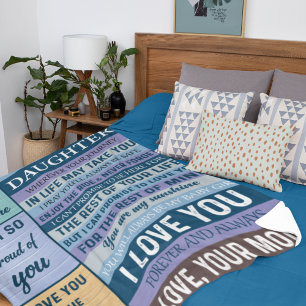 To My Daughter Heartfelt College Send Off Fleece Blanket