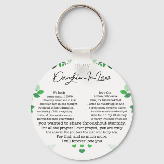 To my daughter in law keychain (Front)
