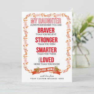 To My Daughter Inspirational Custom Card