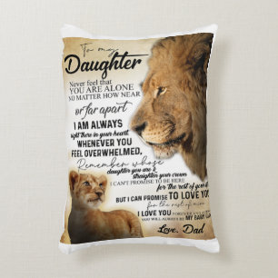 To My Daughter Lion Family Gift, Daughter Birthday Accent Pillow