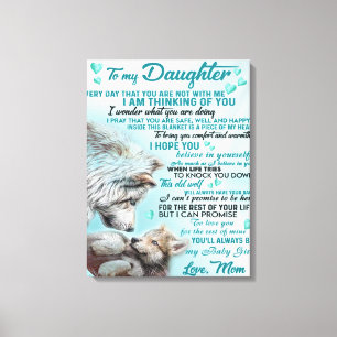 To My Daughter Lion Family Gift, Daughter Birthday Canvas Print