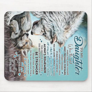 To My Daughter Lion Family Gift, Daughter Birthday Mouse Pad