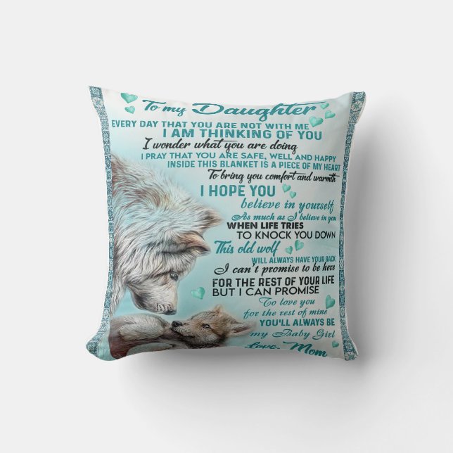 To My Daughter Lion Family Gift, Daughter Birthday Throw Pillow (Front)